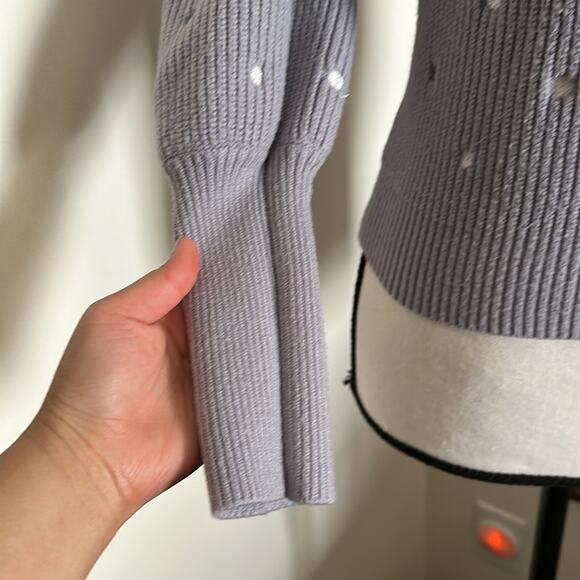 Debut | Dreamers Embroidered Polka Dot Pullover with Puff Sleeves Size S - Picture 4 of 10